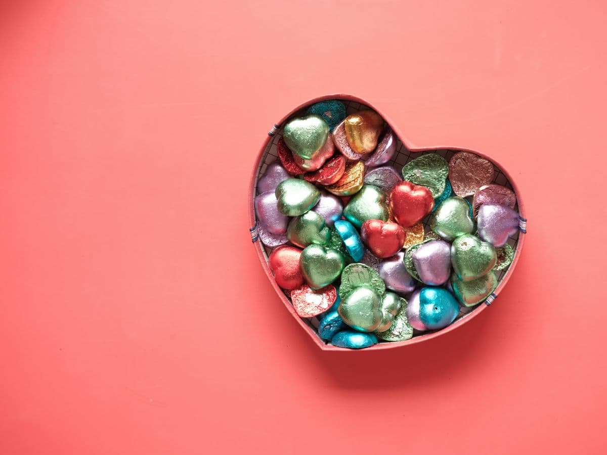 Caixa de corações de chocolate — 9 unidades